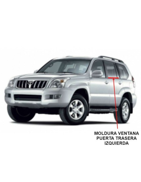 MOLDURA VENTANA PUERTA TRASERA IZQUIERDA J12  ( ORIGINAL )