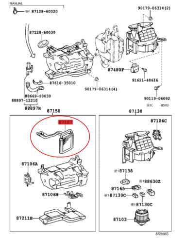 RADIADOR CALEFACCION CENTRAL J8 (24V) ORIGINAL TOYOTA LAND CRUISER