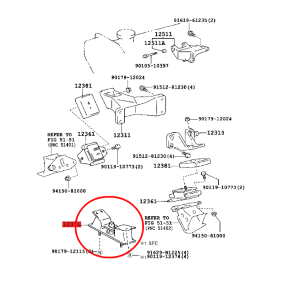 SILENTBLOCK O TACO CAJA CAMBIO AUTOMATICO J10 ORIGINAL TOYOTA LAND CRUISER