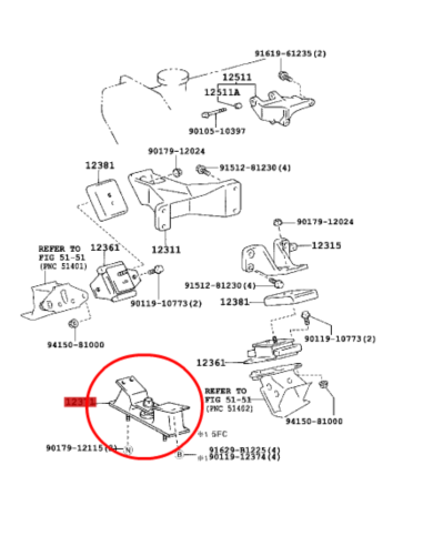SILENTBLOCK O TACO CAJA CAMBIO MANUAL J10 ORIGINAL TOYOTA LAND CRUISER