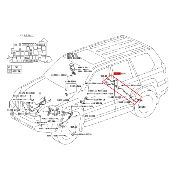 CABLEADO ABS TRASERO J12 ORIGINAL TOYOTA LAND CRUISER