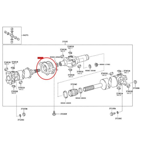 SILENTBLOCK CARDAN TRASERA HILUX ORIGINAL TOYOTA