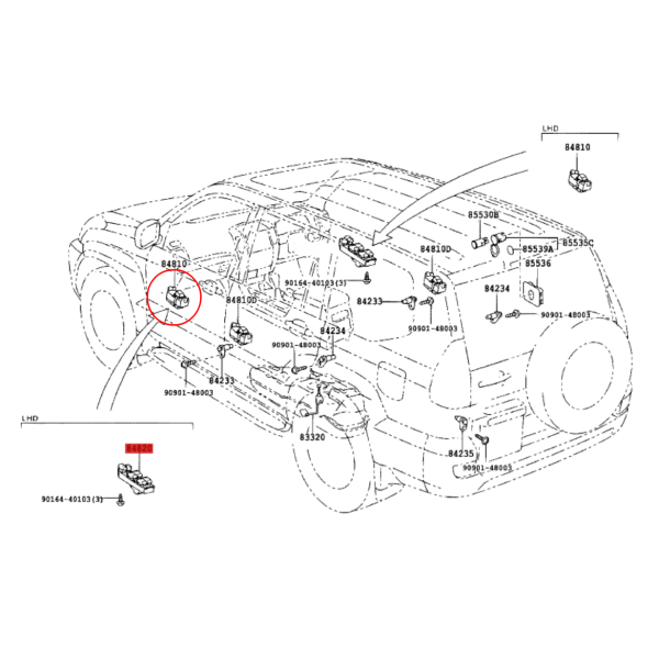 BOTONERA PUERTA CONDUCTOR J10 ORIGINAL  TOYOTA LAND CRUISER