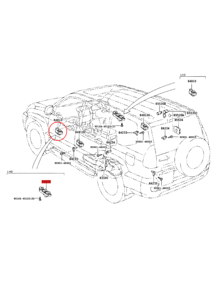 BOTONERA PUERTA CONDUCTOR J10 ORIGINAL  TOYOTA LAND CRUISER