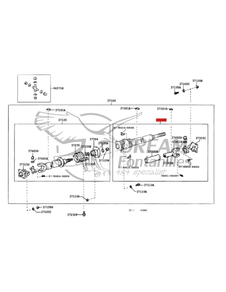 CARDAN TRASERA COMPLETA HILUX ORIGINAL TOYOTA LAND CRUISER
