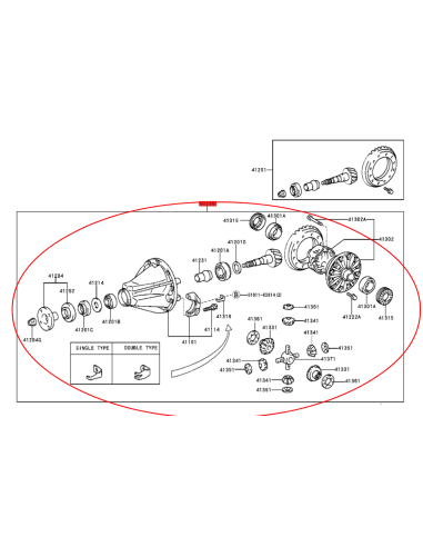 DIFERENCIAL TRASERO COMPLETO J10 (43/11  CON BLOQUEO) ORIGINAL TOYOTA  LAND CRUISER