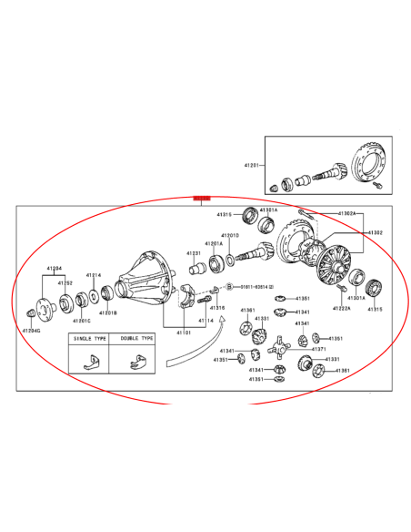 DIFERENCIAL TRASERO COMPLETO J10 (43/11  CON BLOQUEO) ORIGINAL TOYOTA  LAND CRUISER