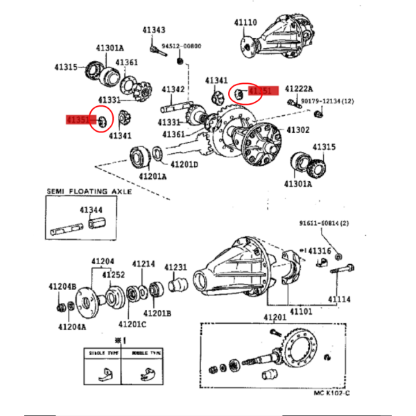 ARANDELA AJUSTE PLANETARIO DIFERENCIAL TRASERO J8 CON BLOQUEO ORIGINAL TOYOTA LAND CRUISER