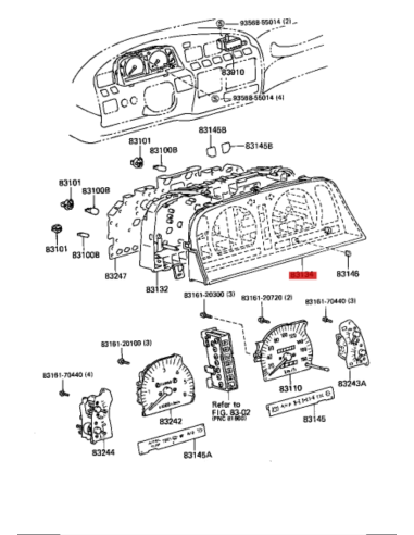 CRISTAL MARCADOR J8 ORIGINAL TOYOTA LAND CRUISER