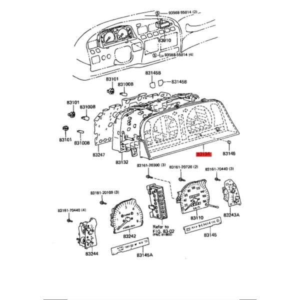 CRISTAL MARCADOR J8 ORIGINAL TOYOTA LAND CRUISER