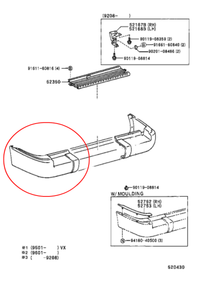 PUNTERA PARAGOLPES TRASERO DERECHA J8 (12V) ORIGINAL TOYOTA LAND CRUISER