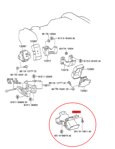 SILENTBLOCK O SOPORTE CAJA DE CAMBIOS MANUAL  J9 ORIGINAL TOYOTA LAND CRUISER 2