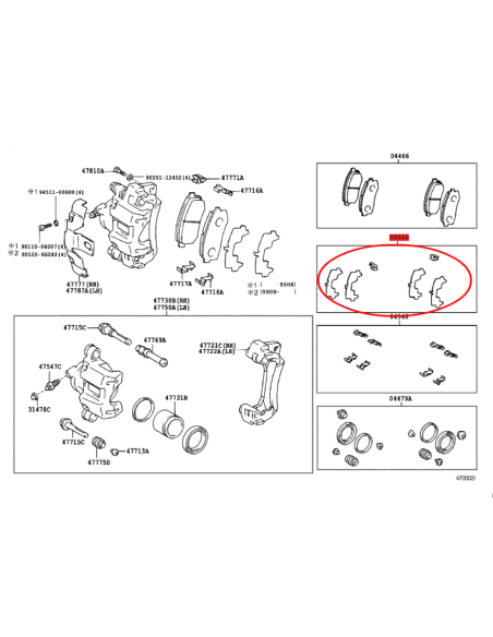 KIT DESGASTE PASTILLAS FRENO PINZAS TRASERAS J9/12/15 ORIGINAL TOYOTA LAND CRUISER