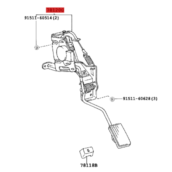 PEDAL ACELERADOR ELECTRONICO  J10  ORIGNAL TOYOTA LAND CRUISER