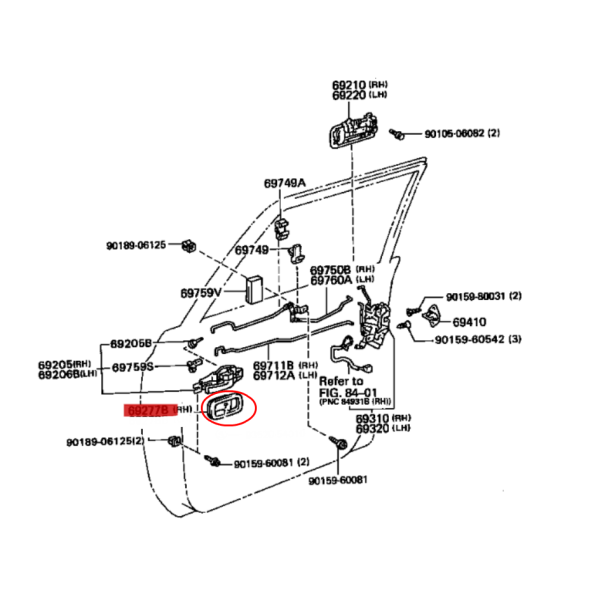 EMBELLECEDOR DERECHO, TIRADOR PUERTA J-8