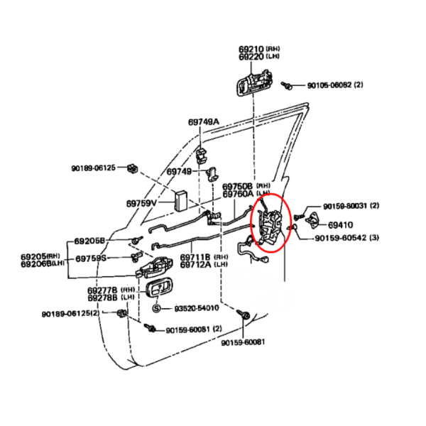 MOTOR CERRADURA PUERTA DELANTERA IZQUIERDA J8 ORIGINAL TOYOTA LAND CRUISER