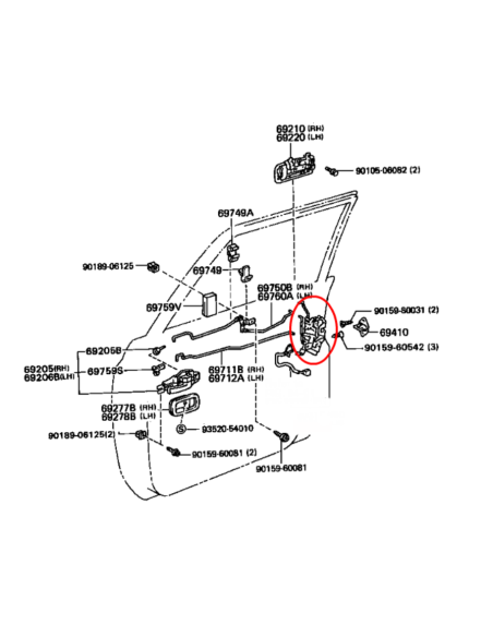 MOTOR CERRADURA PUERTA DELANTERA IZQUIERDA J8 ORIGINAL TOYOTA LAND CRUISER