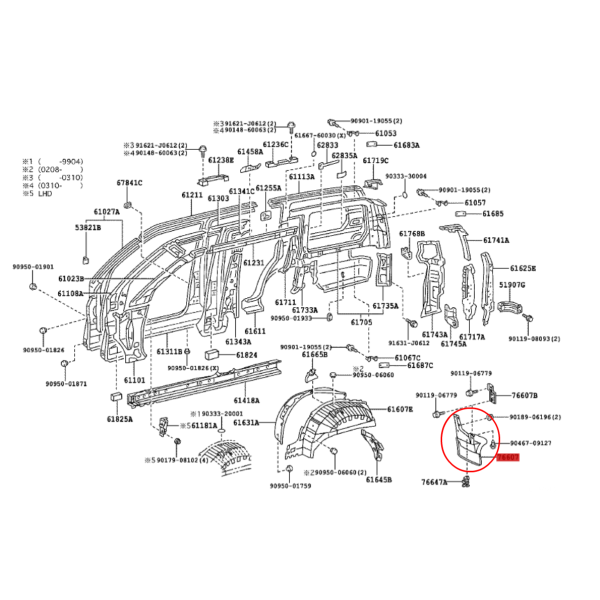 FALDILLA TRASERA DERECHA J10 ORIGINAL TOYOTA LAND CRUISER