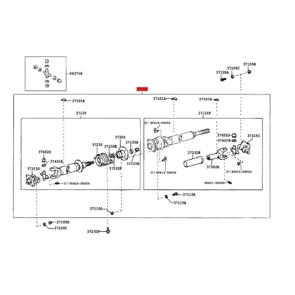 CARDAN TRASERA COMPLETA HILUX ORIGINAL TOYOTA LAND CRUISER