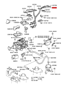 TUBO INYECTOR J10   Nº5 ORIGINAL TOYOTA LAND CRUISER 2