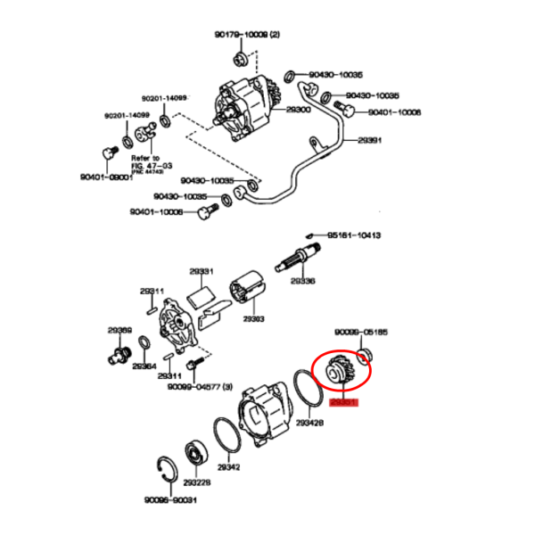 ENGRANAJE BOMBA VACIO J8 ORIGINAL TOYOTA LAND CRUISER