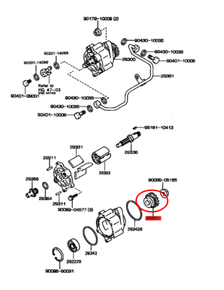 ENGRANAJE BOMBA VACIO J8 ORIGINAL TOYOTA LAND CRUISER