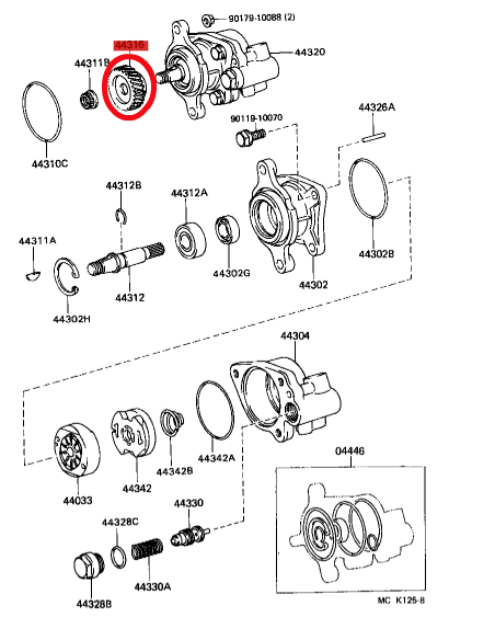 ENGRANAJE BOMBA DIRECCION J8 ORIGINAL TOYOTA LAND CRUISER