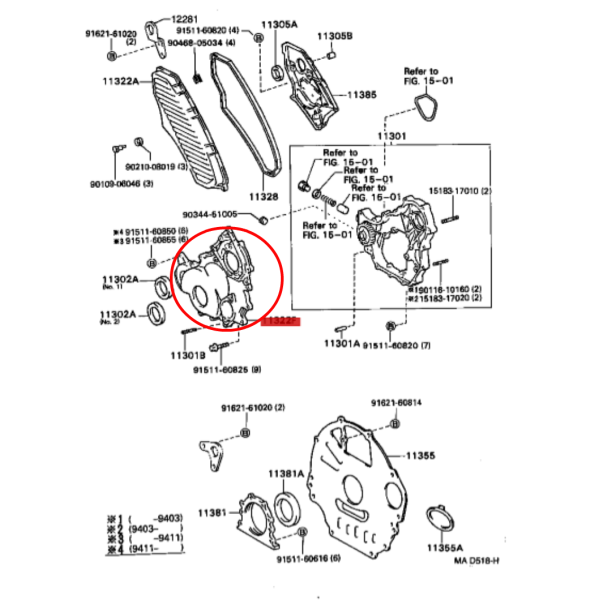 TAPA ENGRANJES DISTRIBUCION J8 (12 VALVULAS ) ORIGINAL TOYOTA LAND CRUISER