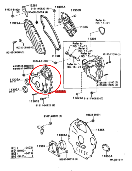 TAPA ENGRANJES DISTRIBUCION J8 (12 VALVULAS ) ORIGINAL TOYOTA LAND CRUISER