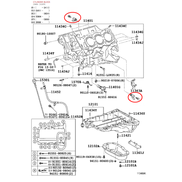 GRIFO BLOQUE MOTOR J12/15 ORIGINAL TOYOTA LAND CRUISER
