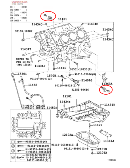 GRIFO BLOQUE MOTOR J12/15 ORIGINAL TOYOTA LAND CRUISER