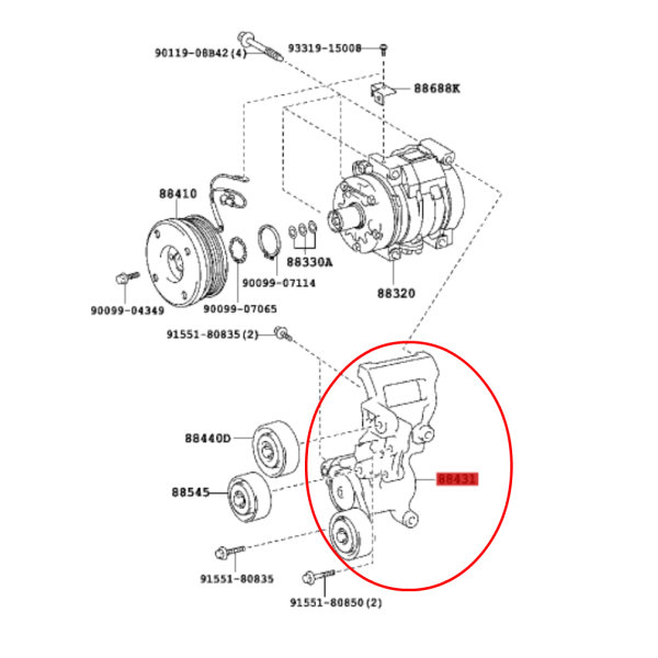 TENSOR CORREA DE SERVICIO J9/12/15 ORIGINAL TOYOTA LAND CRUISER