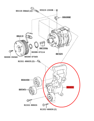 TENSOR CORREA DE SERVICIO J9/12/15 ORIGINAL TOYOTA LAND CRUISER