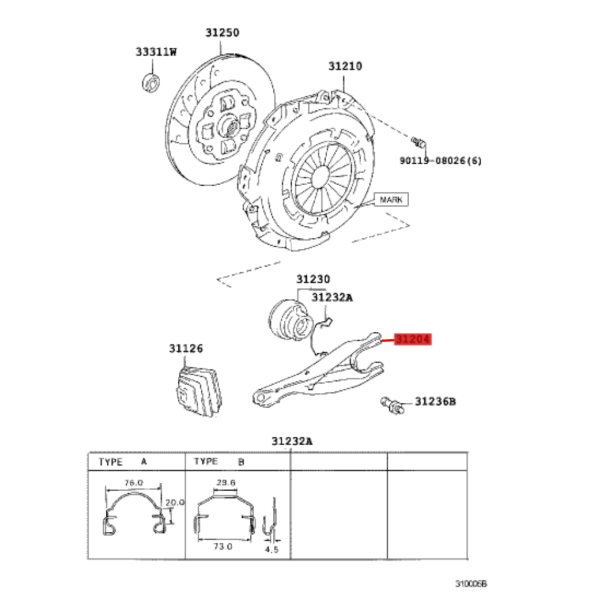 HORQUILLA CAJA CAMBIOS J9/12  ORIGINAL  TOYOTA  LAND CRUISER
