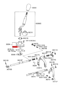 JUNTA PALANCA CAJA CAMBIOS J9  ORIGINAL  TOYOTA  LAND CRUISER 2