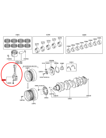 BIELA MOTOR  J7/8/10  ORIGINAL TOYOTA LAND CRUISER