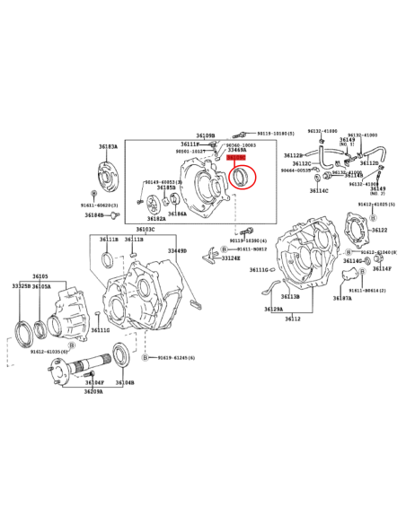 RETEN CAJA TRANSFER TRASERO J10 (UZJ) ORIGINAL TOYOTA LAND CRUISER