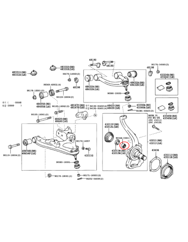 RODAMIENTO AGUJAS MANGUETA J10 ORIGINAL TOYOTA LAND CRUISER