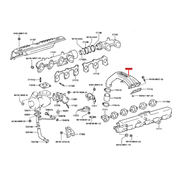 TUBO ENTRADA TURBO J8 (12V - 1HDT) ORIGINAL TOYOTA LAND CRUISER