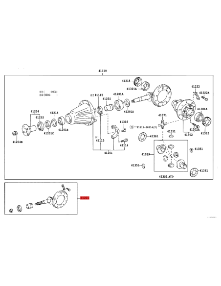 DIFERENCIAL, PIÑON + CORONA TRASERO J-12/ FJ/ HILUX (41-11)