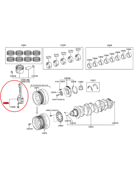 BIELA MOTOR  J20 (1VDFTV) ORIGINAL TOYOTA LAND CRUISER