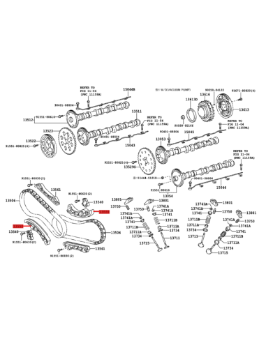 GUIA CADENA DISTRIBUCION  J20 (1VDFTV) ORIGINAL TOYOTA LAND CRUISER