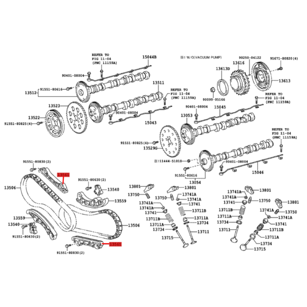 GUIA TENSOR CADENA DISTRIBUCION  J20 (1VDFTV) ORIGINAL TOYOTA LAND CRUISER