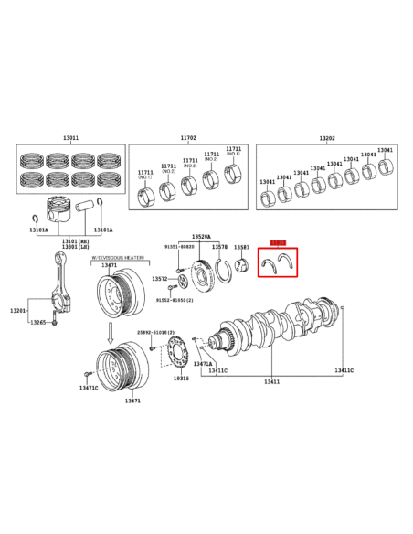 COJINETES AXIALES CIGUEÑAL J20 (STD) ORIGINAL TOYOTA LAND CRUISER