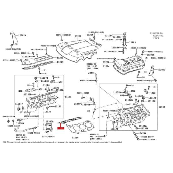 JUNTA CULATA  DERECHA J12/FJ (1GRFE)  ORIGINAL TOYOTA LAND CRUISER