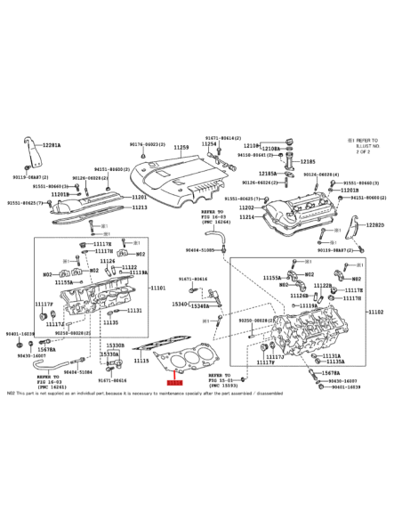 JUNTA CULATA IZQUIERDA J12/FJ (1GRFE)  ORIGINAL TOYOTA LAND CRUISER