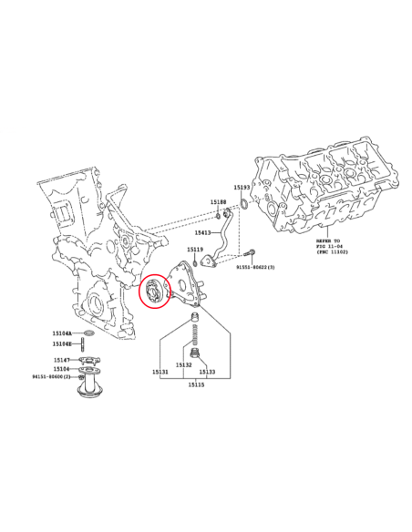ROTOR BOMBA ACEITE J12/FJ (1GRFE)  ORIGINAL TOYOTA LAND CRUISER