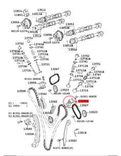 TENSOR CADENA DISTRIBUCION Nº3 J12/FJ (1GRFE)  ORIGINAL TOYOTA LAND CRUISER 2
