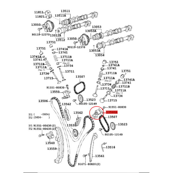 TENSOR CADENA DISTRIBUCION Nº3 J12/FJ (1GRFE)  ORIGINAL TOYOTA LAND CRUISER