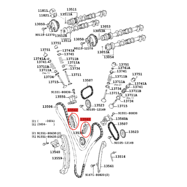 DAMPER CADENA DISTRIBUCION Nº2 J12/FJ (1GRFE)  ORIGINAL TOYOTA LAND CRUISER